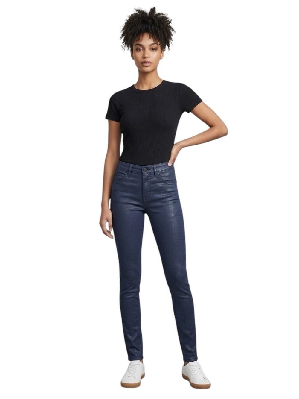 Joe's Jeans Coated Skinny Jeans in Dark Blue Size 27
